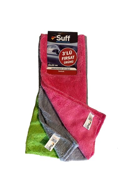 Suff 3'lü Fırsat Mikrofiber Cila Bezi (Zambak) 40x30 cm