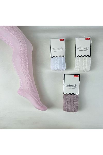 Monkabox White Patterned Pantyhose Single