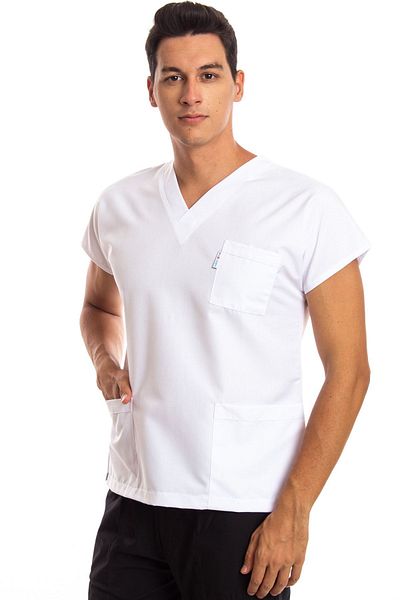 Simirna Üniforma Chirurgical Asistentă Scrubs Jersey Alb Single Top