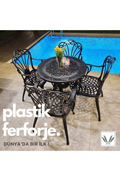 form outdoor Ivf Istanbul 4'lü Masa Takımı 4 Sandalye 1 Masa