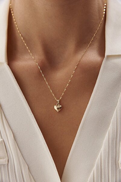 YAVUZ KUYUMCULUK Altın Singapur Zincir Kalp Kolye