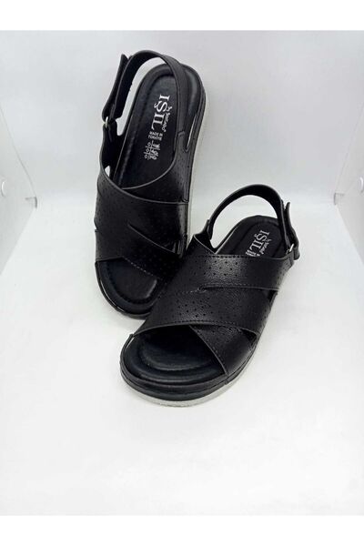 Daye Γυναικεία Μαύρα Ορθοπεδικά Σόλα Velcro Σανδάλια