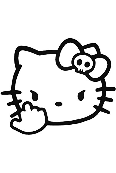Genel Markalar Hello Kitty Oto Motor Laptop Duvar Folyo Sticker 15 X 12 Cm