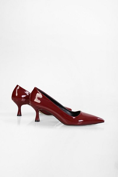 SOLMAZ JAVIER Claret Red Patent Leather STILETTO
