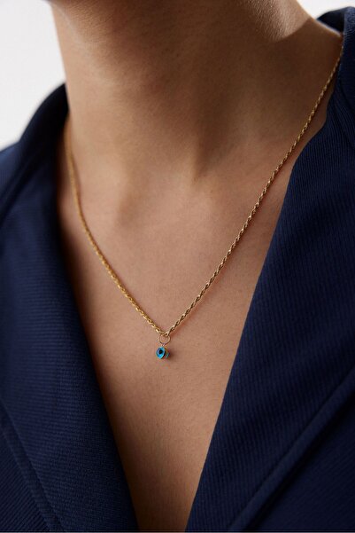 YAVUZ KUYUMCULUK 14 Ayar Altın Halat Burgu Zincir Nazar Boncuklu