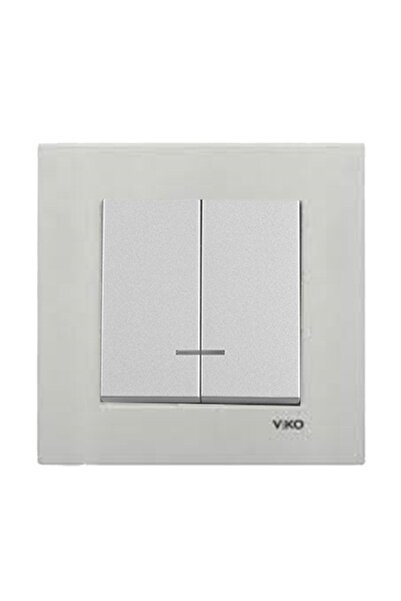 VİKO Viko Artline Novella Metalik Beyaz Işıklı Komütatör ÇERÇEVELİ