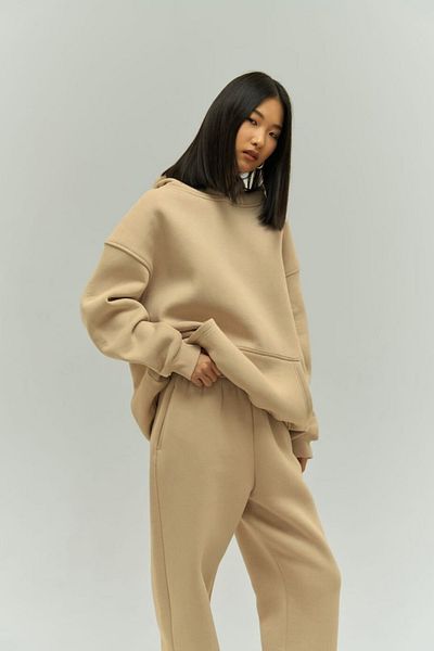 BayBayan Γυναικείο σετ φόρμας Jogger Oversize Mink 3 Thread