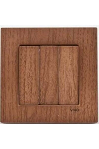 VİKO Viko Artline Novella Ceviz Üçlü Anahtar ÇERÇEVELİ