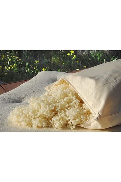 Viscoleff Ekoplus Orthopedic Wool Pillow - 50X70 cm with a Zipper up to 40 Degrees and Washable White