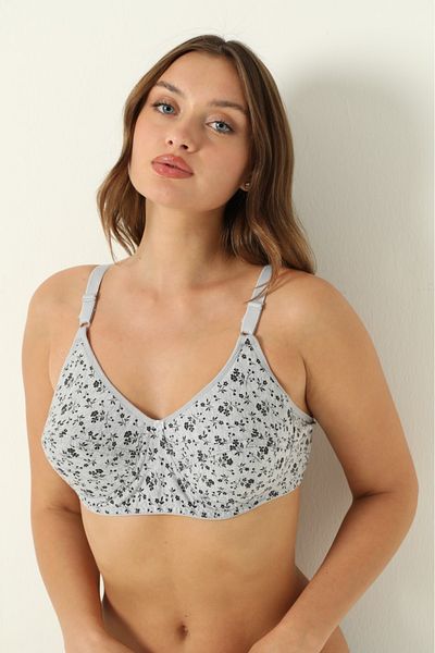NİVENE Χωρίς στήριγμα Combed Cotton Γυναικείο Σουτιέν - Συσφιγκτικό και Μοτίβο