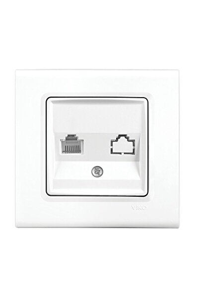 VİKO Viko Linnera Beyaz Tekli Data Cat-6 İnternet Prizi ÇERÇEVELİ