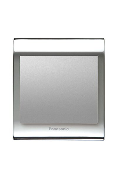 PANASONIC Viko Thea Blu Tekli Anahtar Çerçeve Chrome+beyaz, Kapak Metalik Beyaz