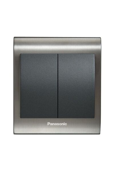 PANASONIC Viko Thea Blu Ikili Anahtar, Çerçeve Inox+beyaz, Kapak Füme
