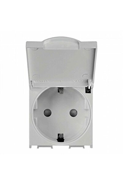 PANASONIC Viko Thea وحدات معدنية بيضاء 2 متر مغطاة بآلية مقبس مؤرض + زر/غطاء