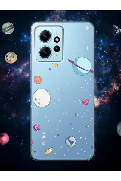 Spoyi حافظة هاتف شفافة لهاتف Xiaomi Redmi Note 12 4G بتصميم كوكب كامل