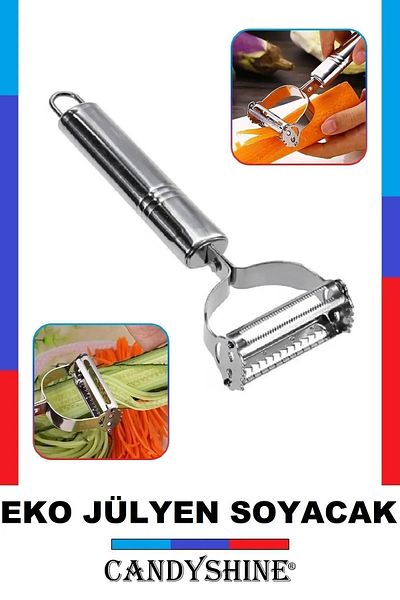 CandyShine Stainless Steel Professional Julienne Fruit Vegetable Peeler Cutter Chopper