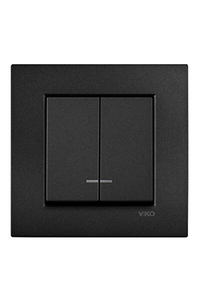 VİKO Novella Siyah Işıklı Komütatör ÇERÇEVELİ