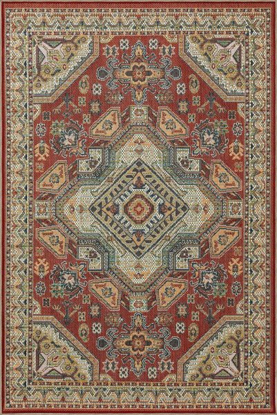 Rugs Modern Halı سجادة قاعدة منسوجة بنمط هندسي أحمر وسجادة قابلة للغسل aloha128