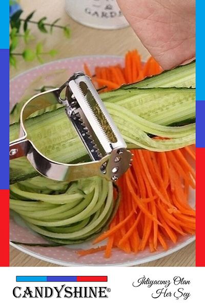 CandyShine Stainless Steel Professional Julienne Fruit Vegetable Peeler Cutter Chopper