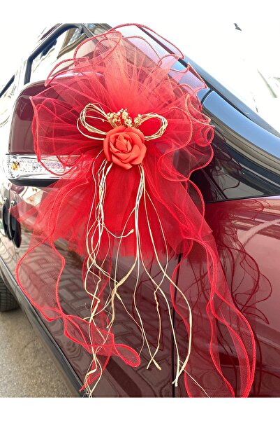 ecrin tuhafiye hobi 5'li Çiçekli Düğün Arabası Süsü Gelin Arabası Konvoy Süsü...