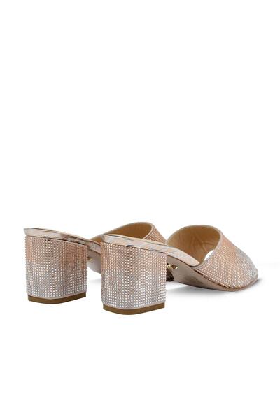 Vario Papuci cu toc gros Qupid cu pietre aplicate cu piatră de cupru (COPPER STONE)