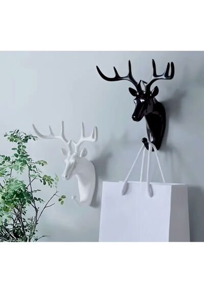 UrbanCove Co Deer Head Wall Hanger - 3 Different Colors - Perforation Free Hanging, Strong Load-Bearing Capacity