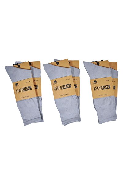 Design Socks Ανδρικές γκρι κάλτσες 100% βαμβακερές (6 ζευγάρια) σε ειδικό κουτί Kraft - Κάλτσες με σχέδια