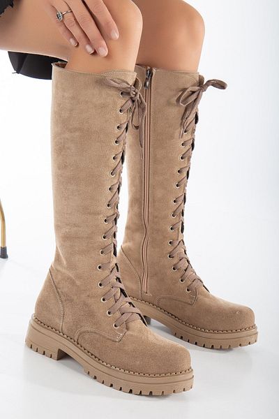 SunY Παπούτσια Μπότες Long String Up Boots