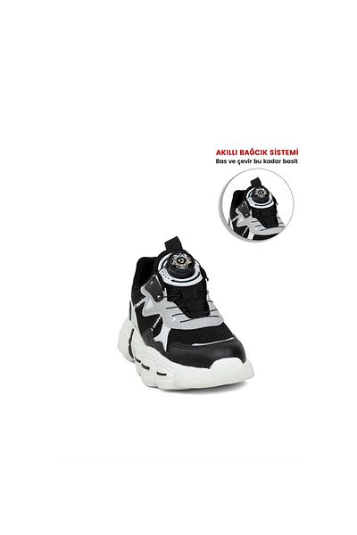 Cool Boy's Black Sneakers - Rex Flt