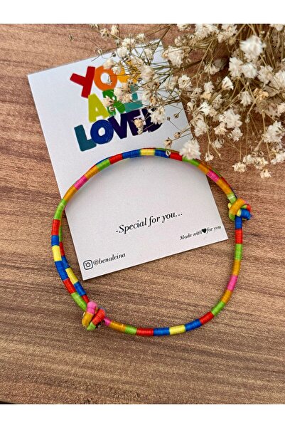 Ben Aleina Rainbow halhal gökkuşağı ip kalın ip halhal