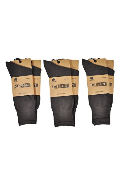 Design Socks Men's Brown 100% Cotton Socks (6 Pairs) in Special Kraft Box - Patterned Socks