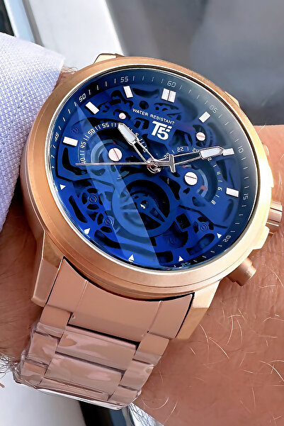 T5 Saat Orijinal Erkek Kol Saati 3 Atm Su Geçirmez Rose Renk Çelik Kordon  Bileklik Hediyeli TSE2001C3