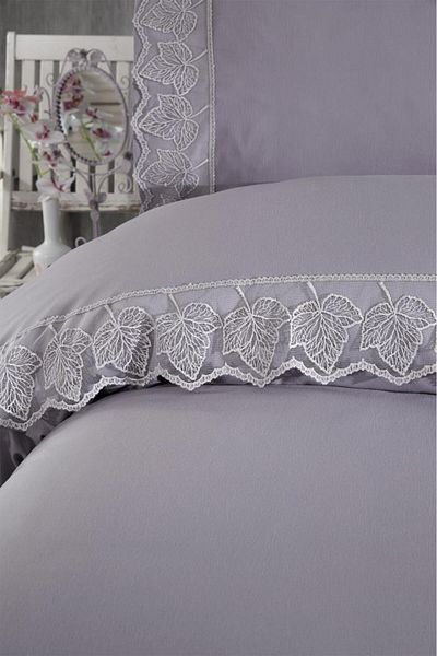 Çeyiz Diyarı Σετ κλινοσκεπασμάτων σε γκρι French Lace Seray Dowry