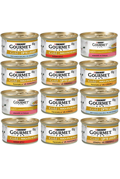 Gourmet Gold Karışık Parça Etli Kedi Konserve Maması 85gr - 12 Adet