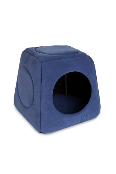 CatHouse سرير قطط أزرق ثلاثي الوظائف قابل للغسل مقاس 40x40 سم