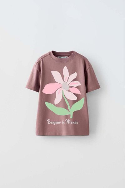 MİNİKO KİDS Tricou din bumbac cu modele florale pentru fetiță - Gât crew