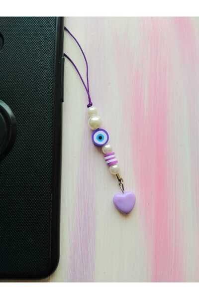 nasclaycollection زخرفة هاتف أرجوانية صغيرة فيمو ولؤلؤة