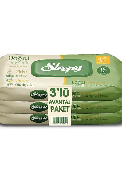 Sleepy Brand: Natural Organic Cotton Wet Wipes 3x15 Pack Category: Wet Wipes
