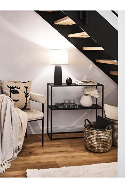 DEKOPRATİK - Andas Ahşap Raflı Metal Dresuar Dekoratif Kahve Köşesi Konsol