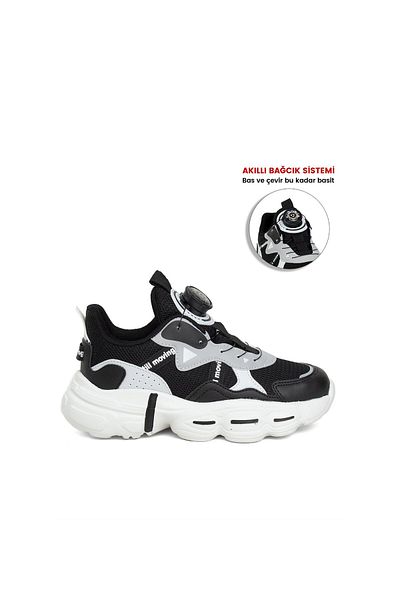 Cool Boy's Black Sneakers - Rex Flt