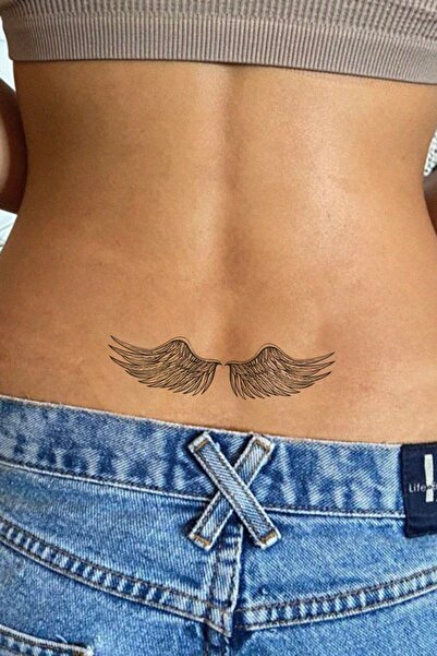 BiWini Angel Melek Kanat Tattoo Kalça Bel Bilek Geçici Dövme