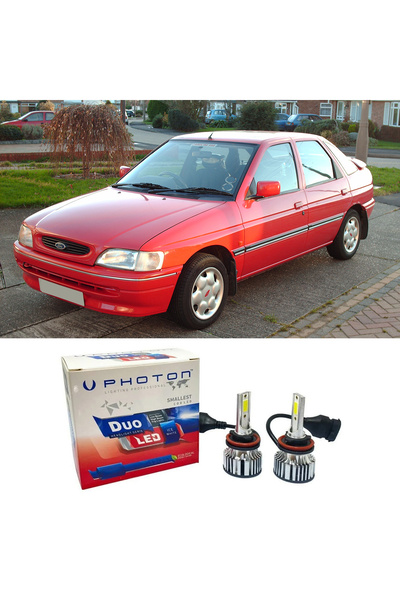 Photon Ford Escort Led Xenon Uzun + Kısa Far Ampulü H4 Duo Yeni Seri Beyaz 19...