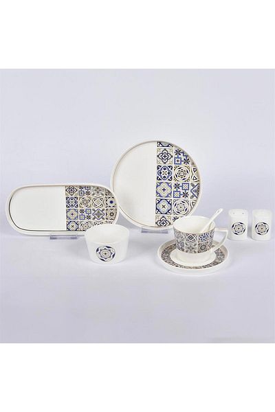 Vitale Patterned Breakfast Set - Mixed Design
