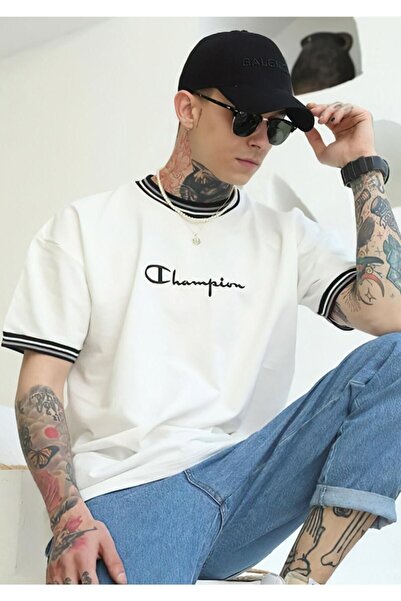 Cool mans Men's New Season Oversize Molded Collar Detailed Summer T-shirt
