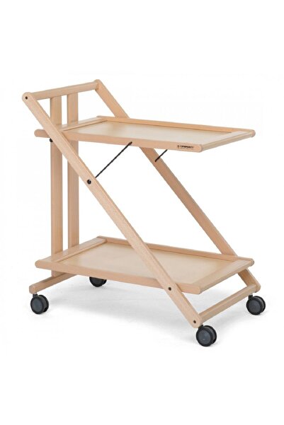 FoppaPedretti Sprint Ahşap Katlanabilir Servis Arabası Doğal Renk