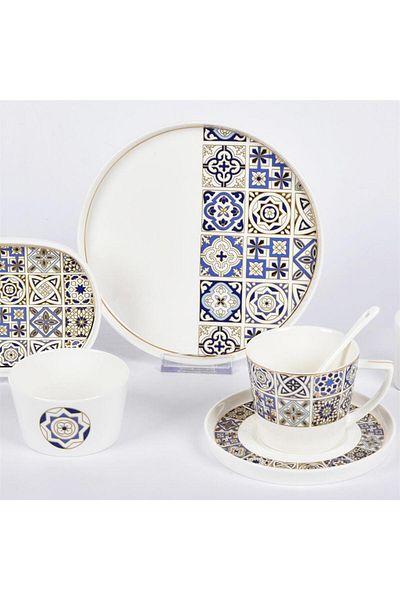 Vitale Patterned Breakfast Set - Mixed Design