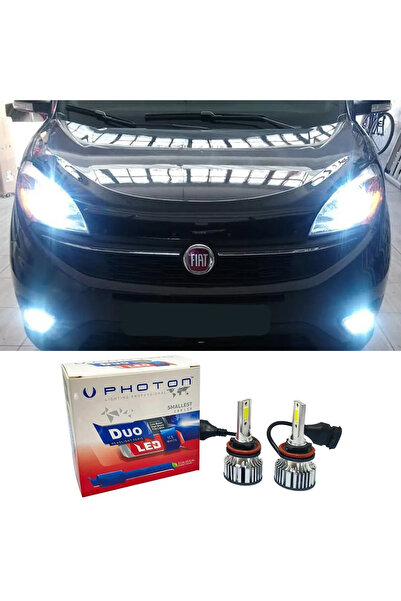 Photon Fiat Doblo D4 Led Xenon Sis Farı Ampulü H11 Duo Yeni Seri Beyaz 2015-2023Uyumlu