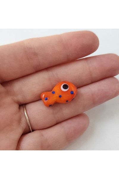 kırıkboncuk Handmade Murano Glass Fish Figure Bead