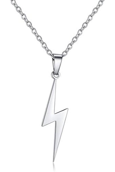 Herşey Nota Şimşek Figürlü Paslanmaz Çelik Kolye Garantili