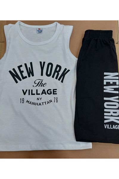 Terry Boy's Combed Cotton Suit - Strappy Shorts